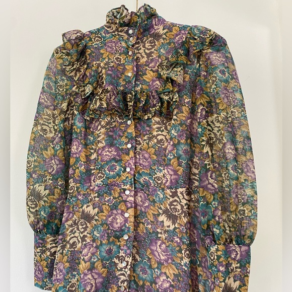 1970's vintage cottagecore prairie dress - Picture 3 of 8